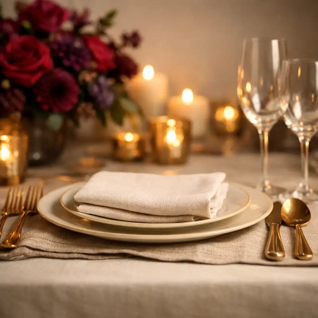 Natural table setting for a private gathering