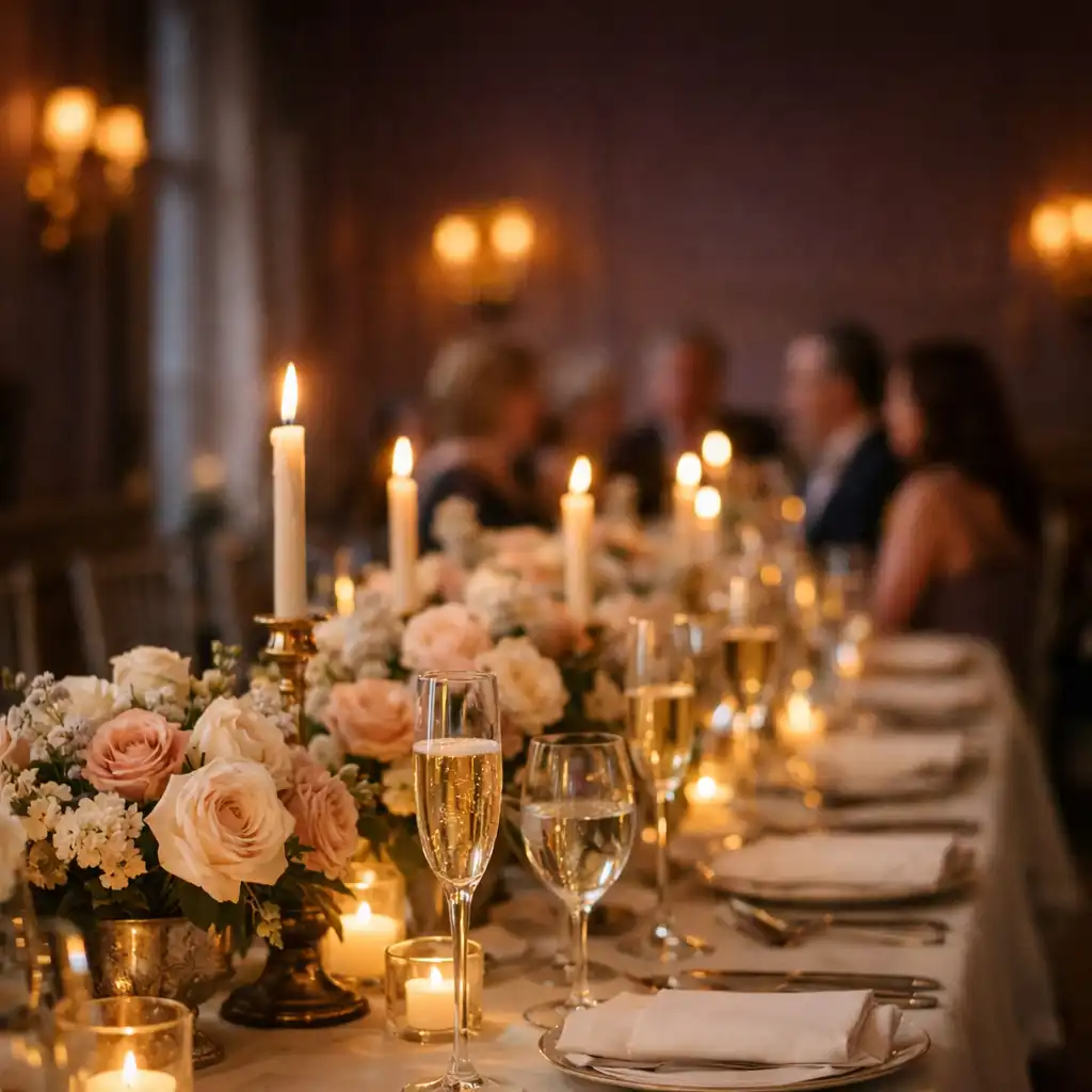 Private celebration with warm natural details