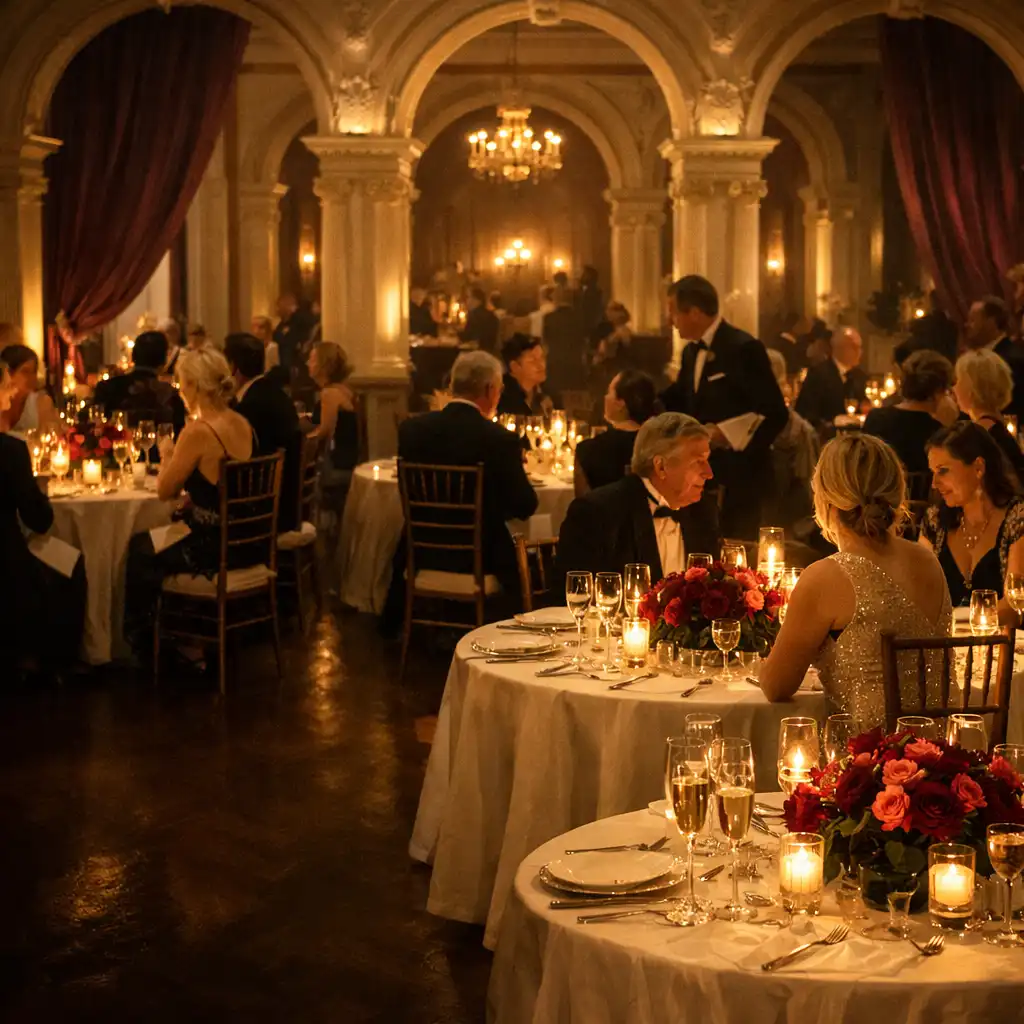 Guests talking at a relaxed private celebration